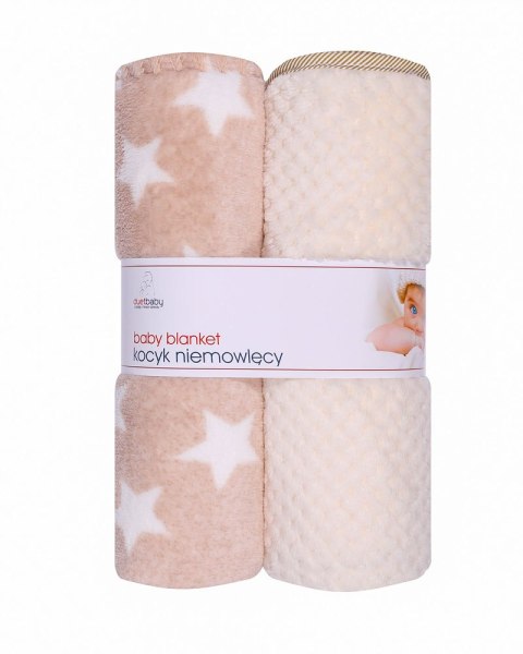 DUET BABY 875 Kocyk CORAL+CORAL DRUK 3D 2 pak 90x80