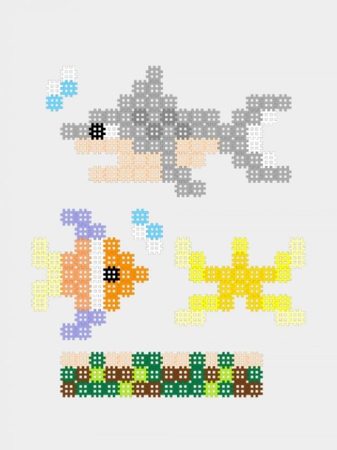 MARIOINEX 903513 Klocki micro waffle 230szt zestaw morski