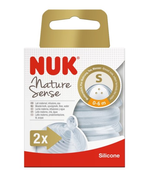 NUK 709285 Smoczek na butelkę silikonowy nature sense 0-6m-cy M 2szt/box