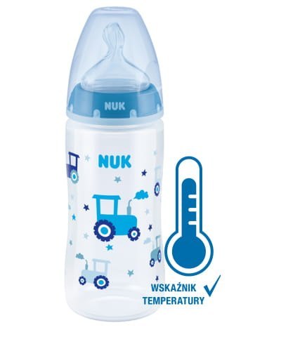 NUK 741926 Butelka FC+ PP 300 ml z wskaźnikiem temperatury smoczek silikonowy 0-6 m-cy M