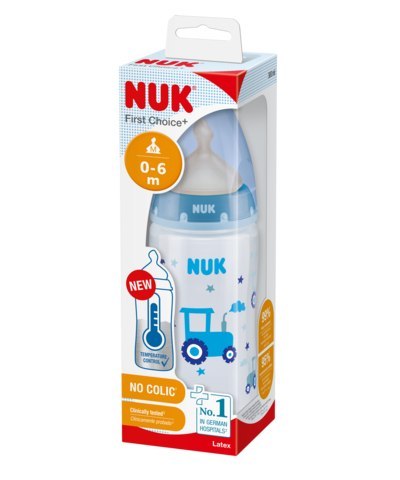 NUK 741927 Butelka FC+ PP 300 ml z wskaźnikiem temperatury smoczek lateksowy 0-6 m-cy M