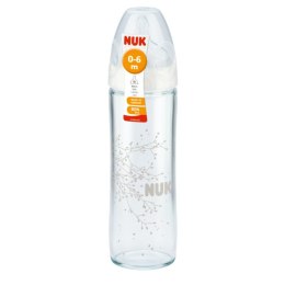NUK 745080 Butelka szklana FC+ 240ml NEW CLASSIC smoczek silikonowy 1M