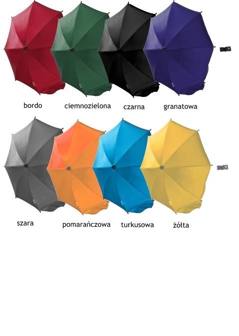 PIOTREX Parasolka do wózka mix kolorów (zielona,niebieska,pomarańczowa,grafitowa)