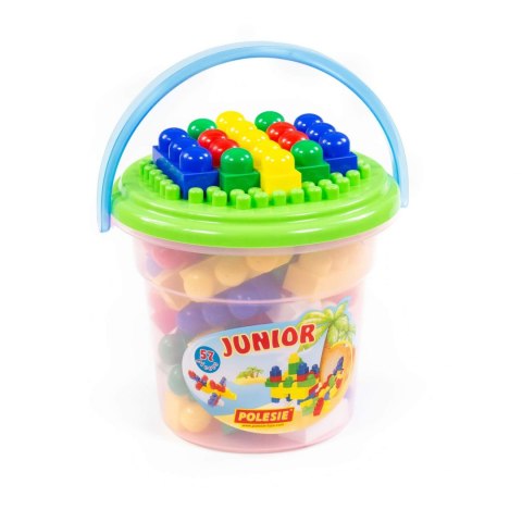 POLESIE 1853 Klocki Junior 57el.w wiaderku maxi z pokrywką