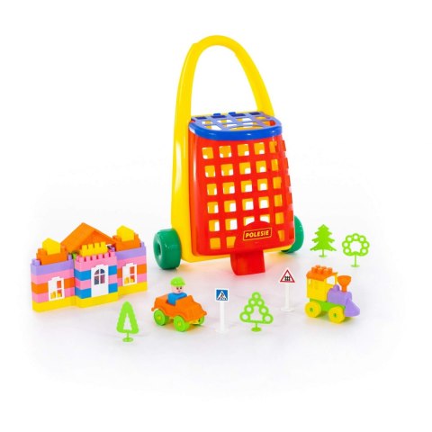 POLESIE 44372 Ciekawa taczka+klocki Budowniczy 101el.