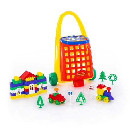 POLESIE 44372 Ciekawa taczka+klocki Budowniczy 101el.