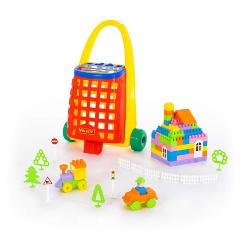 POLESIE 44372 Ciekawa taczka+klocki Budowniczy 101el.