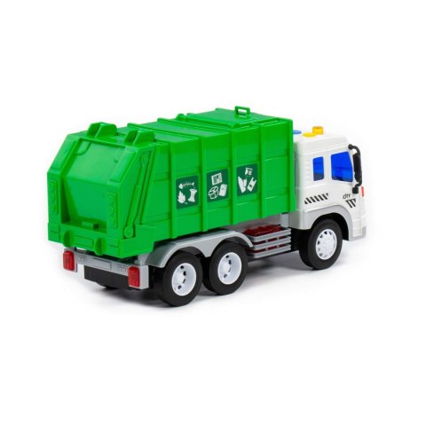 POLESIE 86389 CITY samochód komunalny inercyjny ze światłem i dźwiękiem zielony pudełko