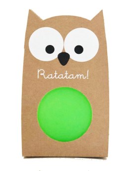 RATATAM R-BRH-045 Piłka mini kauczukowa świecąca w ciemności 6 cm Owl - Green