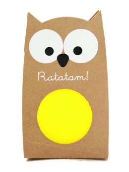 RATATAM R-BRH-047 Piłka mini kauczukowa świecąca w ciemności 6 cm Owl - Yellow