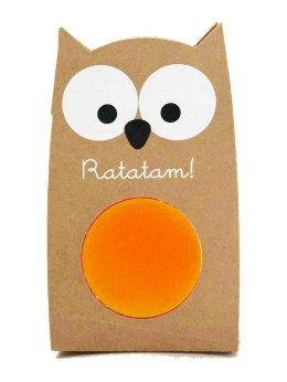 RATATAM R-BRH-048 Piłka mini kauczukowa świecąca w ciemności 6 cm Owl - Orange
