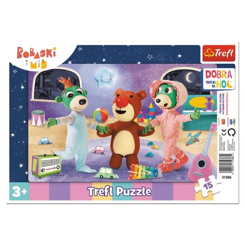 TREFL 31386 Puzzle 15 Ramkowe - Czas na sen - Dobranoc, Trefliki na noc