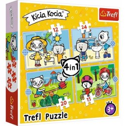 TREFL 34372 Puzzle 4w1 Dzień Kici Koci*