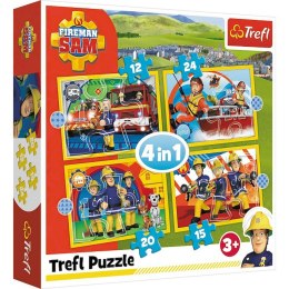 TREFL 34373 Puzzle 4w1 Pomocny Strażak Sam 3+*