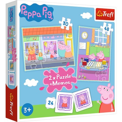 TREFL 90600 Puzzle 2w1+memos Dzień Peppy