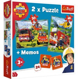 TREFL 90791 Puzzle 2w1+memos Strażacy w akcji 3+