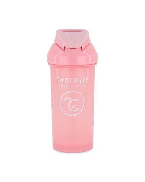 TWISTSHAKE 78588 Bidon Straw Cup 360ml 6+ Pastel Pink