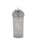 TWISTSHAKE 78680 Bidon Straw Cup 360ml 6+ Pastel Grey