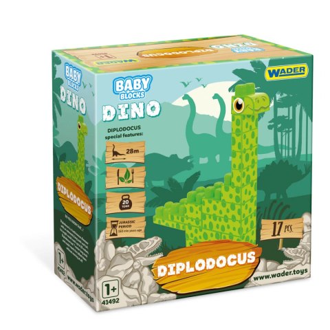 WADER 41493 Baby Blocks Dino klocki diplodok