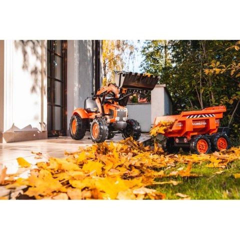 FALK Traktorek Kubota Pomarańczowy z Przyczepką od 3-7 Lat