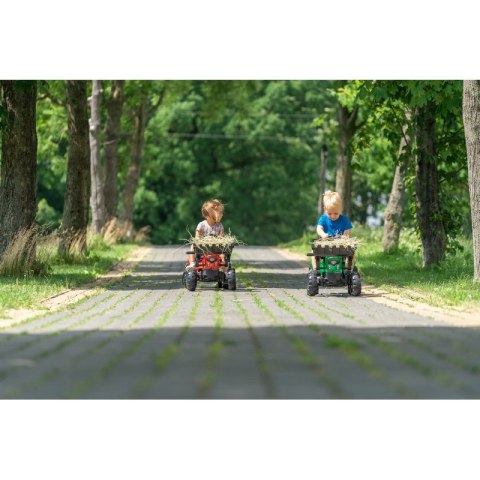 FALK Traktorek Supercharger Czerwony Otwierana Maska z Przyczepką + Łyżka Od 2 Lat