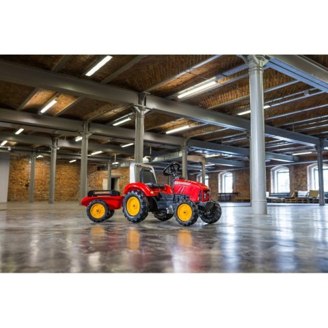 FALK Traktorek Red Supercharger na Pedały z Przyczepką Otwierany od 3 Lat