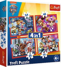 TREFL 34374 Puzzle 4w1 Psi Patrol w mieście