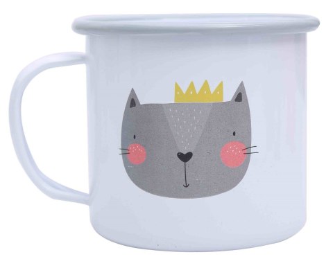 Zestaw emaliowanych kubków 350 ml zając i kotek