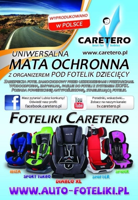 CARETERO Mata ochronna pod fotelik dziecięcy