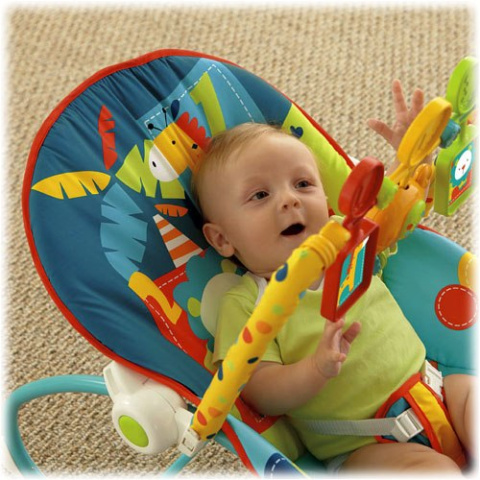 Fisher Price X7044 X7046 Fotelik Leżaczek Bujaczek Safari do 18kg