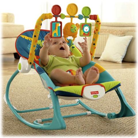 Fisher Price X7044 X7046 Fotelik Leżaczek Bujaczek Safari do 18kg