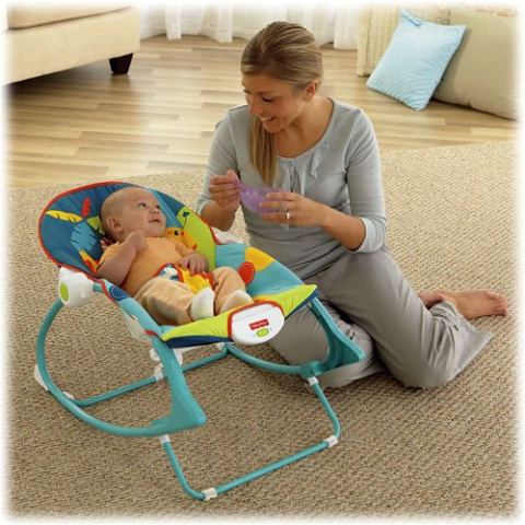 Fisher Price X7044 X7046 Fotelik Leżaczek Bujaczek Safari do 18kg