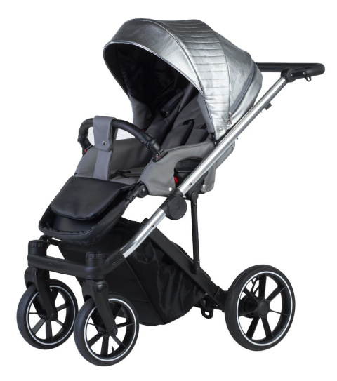 Jimmy SE Eco Leather Natoni 2w1 wózek wielofunkcyjny do 22 kg Polski Produkt - 200 Steel Silver