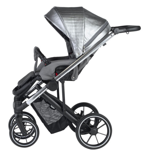 Jimmy SE Eco Leather Natoni 2w1 wózek wielofunkcyjny do 22 kg Polski Produkt - 200 Steel Silver
