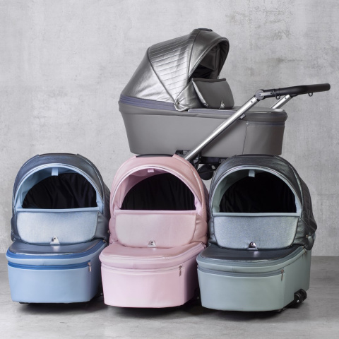 Jimmy SE Eco Leather Natoni 2w1 wózek wielofunkcyjny do 22 kg Polski Produkt - 200 Steel Silver