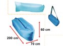 SOFA materac łóżko leżak na powietrze błękitny 200x70cm