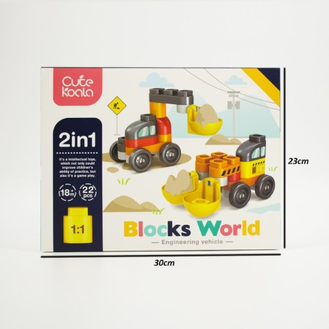 MASZYNY BUDOWLANE Z KLOCKÓW DLA MALUSZKA