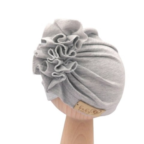 BABY 01107 Turban niemowlęcy szary 3-6m