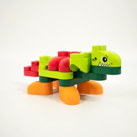 DINOZAURY Z KLOCKÓW DLA MALUSZKA 3 W 1, 37 EL.