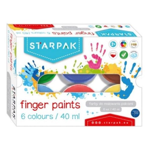 Farby do malowania palcami 6 kolorów 40ml 448008 STARPAK