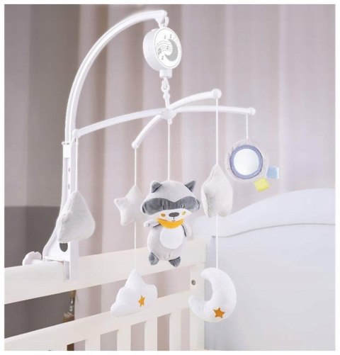 Karuzela do łóżeczka z pozytywką SZOP szary