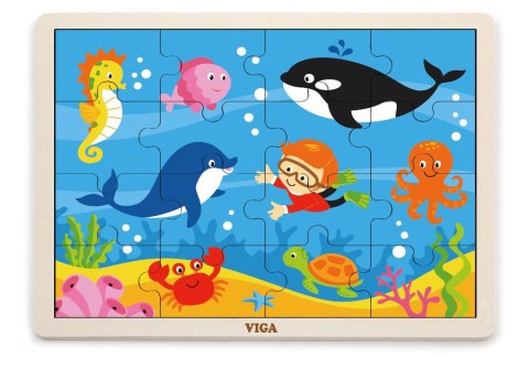 Viga 51451 Puzzle na podkładce 16 elementów- ocean