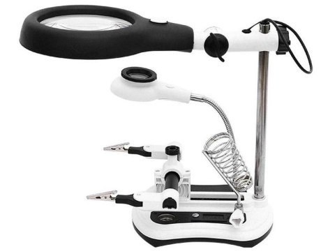 Zestaw Duża trzecia ręka Lupa LED + Uchwyt Na Lutownicę Przecena 2