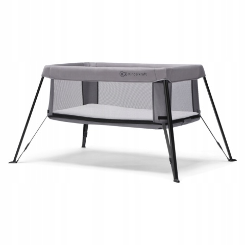 MOVI Kinderkraft Łóżeczko turystyczne Kojec z materacem GREY
