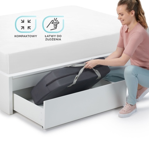 MOVI Kinderkraft Łóżeczko turystyczne Kojec z materacem GREY