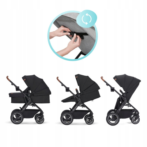 B-TOUR Kinderkraft Wózek wielofunkcyjny 3w1 z fotelikiem MINK - Black