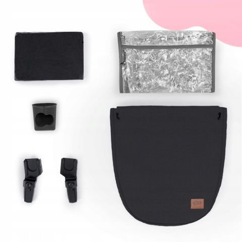 B-TOUR Kinderkraft Wózek wielofunkcyjny 3w1 z fotelikiem MINK - Black