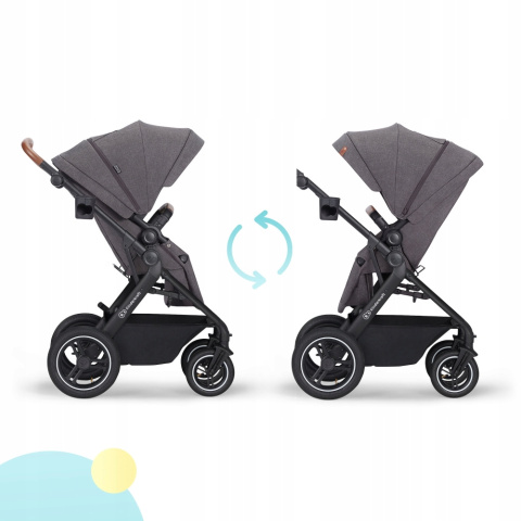 B-TOUR Kinderkraft Wózek wielofunkcyjny 3w1 z fotelikiem MINK - Dark Grey