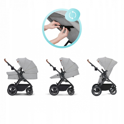 B-TOUR Kinderkraft Wózek wielofunkcyjny 3w1 z fotelikiem MINK - Light Grey