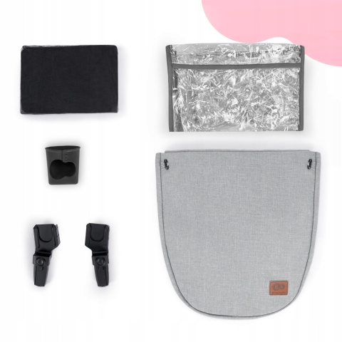 B-TOUR Kinderkraft Wózek wielofunkcyjny 3w1 z fotelikiem MINK - Light Grey